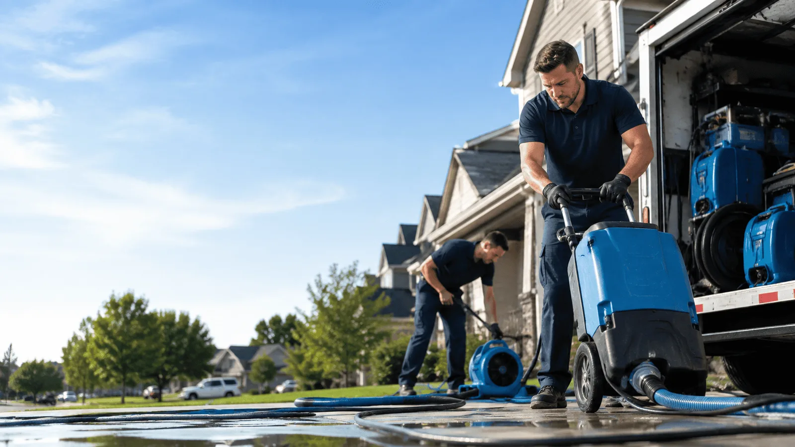 Basement Flooding being performed in West Burlington, IA